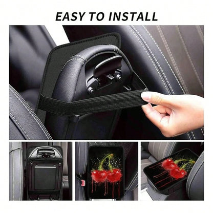 Car Center Console Mat Cherry Art Design Soft Padding Waterproof Non-Slip Easy To Clean Universally Fits SUVs/Sedans/Trucks/ Suitable For Daily Commuting And Long Trips Interior Accessory For Men And