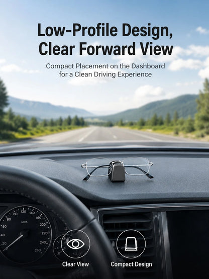 Car Dashboard Glasses Holder And Nose Pad Bracket, Zinc Alloy + Leather Fashion Glasses Clip, Suitable For Center Console, Adhesive Installation, No Obstruction Of View, Car Dashboard Decoration And G