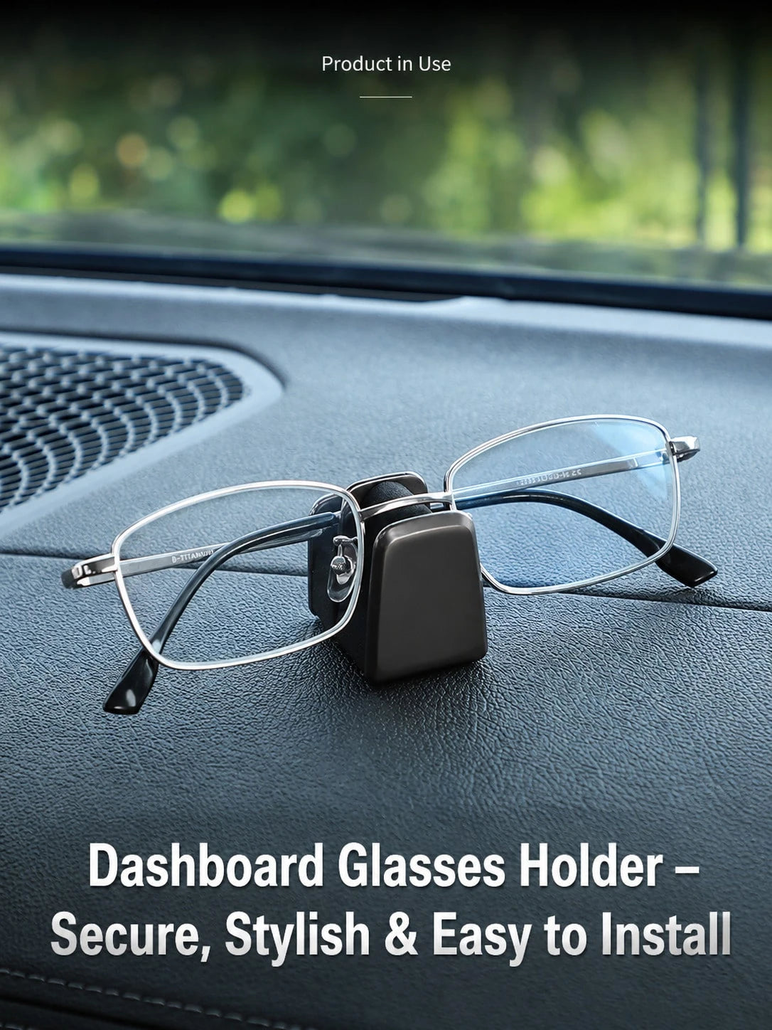 Car Dashboard Glasses Holder And Nose Pad Bracket, Zinc Alloy + Leather Fashion Glasses Clip, Suitable For Center Console, Adhesive Installation, No Obstruction Of View, Car Dashboard Decoration And G
