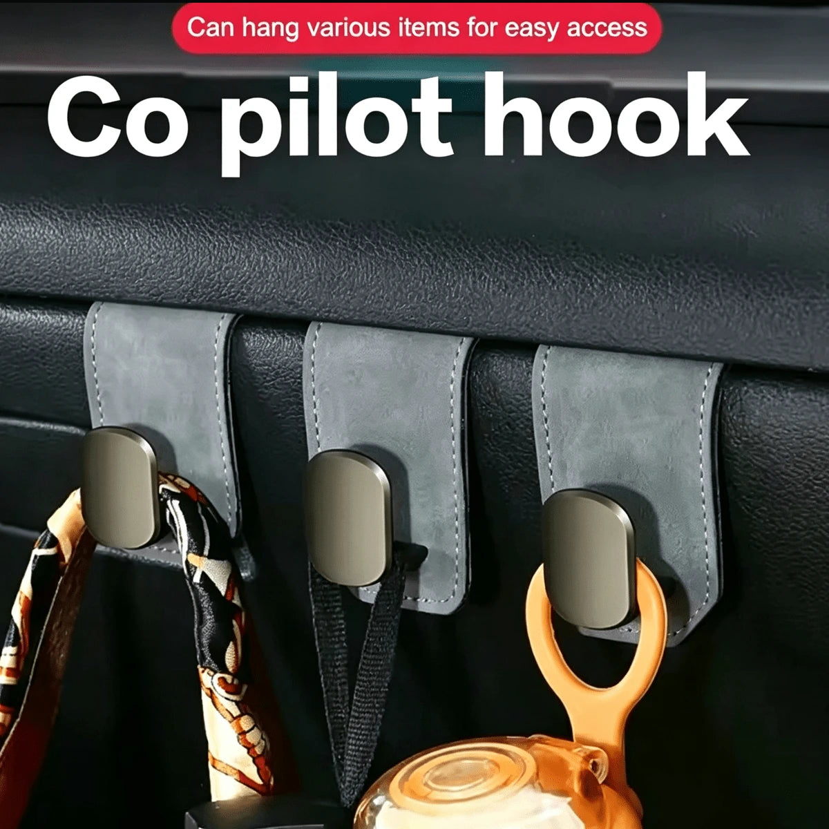 Car Hanger, Front Passenger Glove Box Hanger, Metal Hanging Hook For Car Front Seat Storage, Plush Roller Glove Box Hanger With Faux PU Leather, Universal Decorative Hidden Metal Hanger Design, Strong