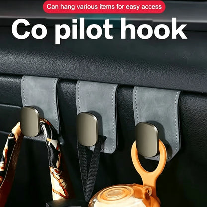 Car Hanger, Front Passenger Glove Box Hanger, Metal Hanging Hook For Car Front Seat Storage, Plush Roller Glove Box Hanger With Faux PU Leather, Universal Decorative Hidden Metal Hanger Design, Strong