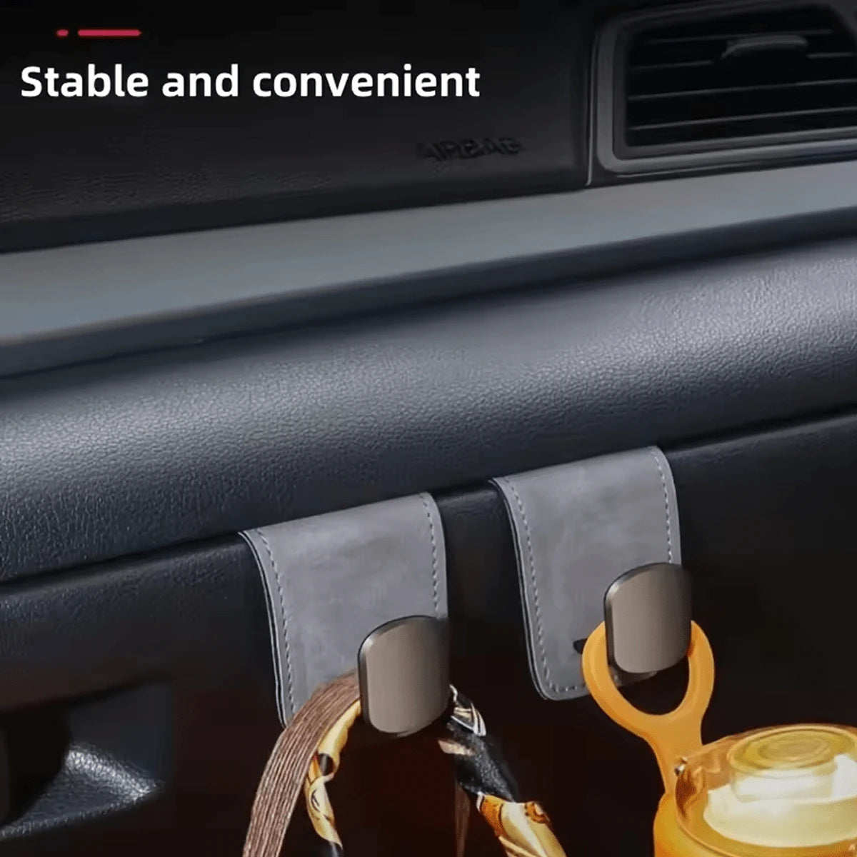 Car Hanger, Front Passenger Glove Box Hanger, Metal Hanging Hook For Car Front Seat Storage, Plush Roller Glove Box Hanger With Faux PU Leather, Universal Decorative Hidden Metal Hanger Design, Strong