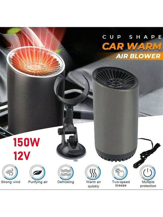 Car Heater, 12V 150W Portable Windshield Defogger And Defroster, 2 In1 Fast Car Heater Defroster, Automobile Windscreen Fan With Suction Holder For All Cars