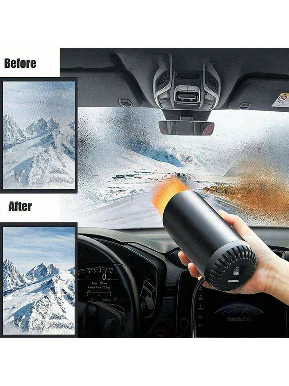 Car Heater, 12V 150W Portable Windshield Defogger And Defroster, 2 In1 Fast Car Heater Defroster, Automobile Windscreen Fan With Suction Holder For All Cars