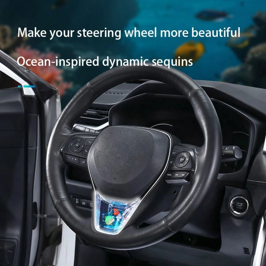 Car Interior Decoration Cute Anime Cartoon Pattern Car Ornament Women's Car Interior Decor Car Accessories Only Suitable For Corolla, Series Car Steering Wheel Accessories Perforated Dynamic Acrylic M