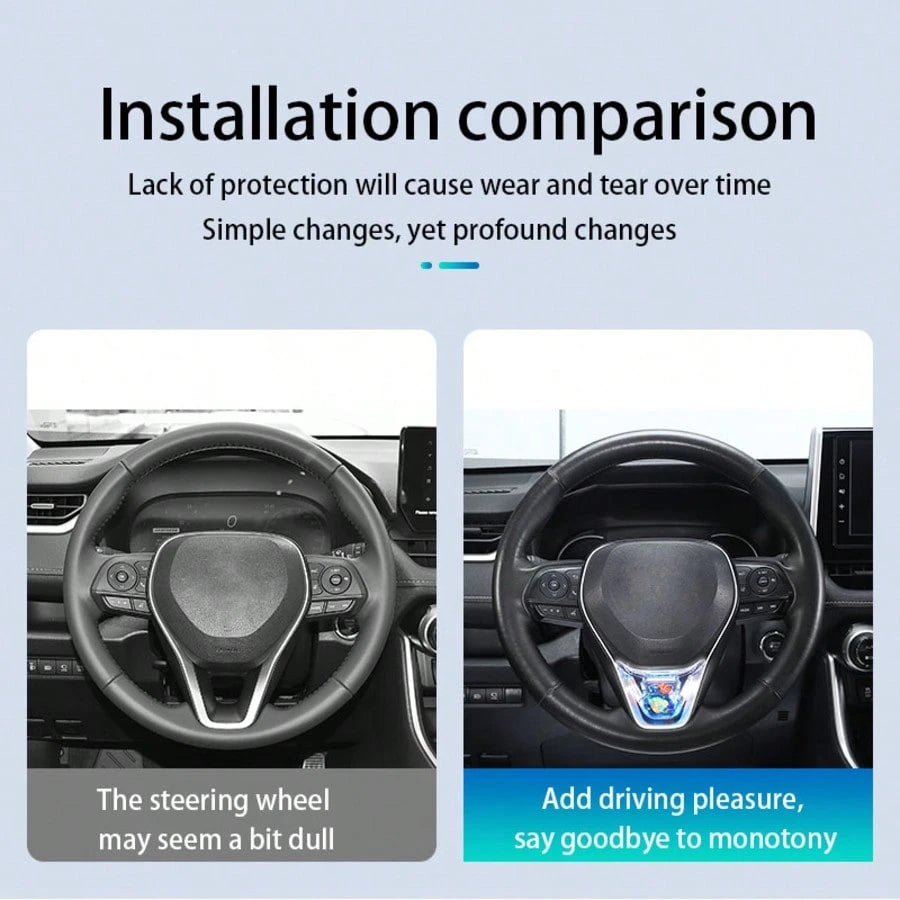 Car Interior Decoration Cute Anime Cartoon Pattern Car Ornament Women's Car Interior Decor Car Accessories Only Suitable For Corolla, Series Car Steering Wheel Accessories Perforated Dynamic Acrylic M