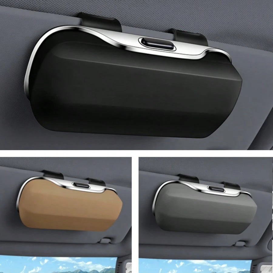 Car Multifunctional Glasses Case, Press Type Glasses Case, Car Interior Sunshade Card Storage, Fashion Glasses Case, Car Glasses Clip Supplies