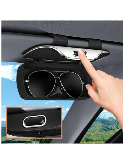 Car Multifunctional Glasses Case, Press Type Glasses Case, Car Interior Sunshade Card Storage, Fashion Glasses Case, Car Glasses Clip Supplies