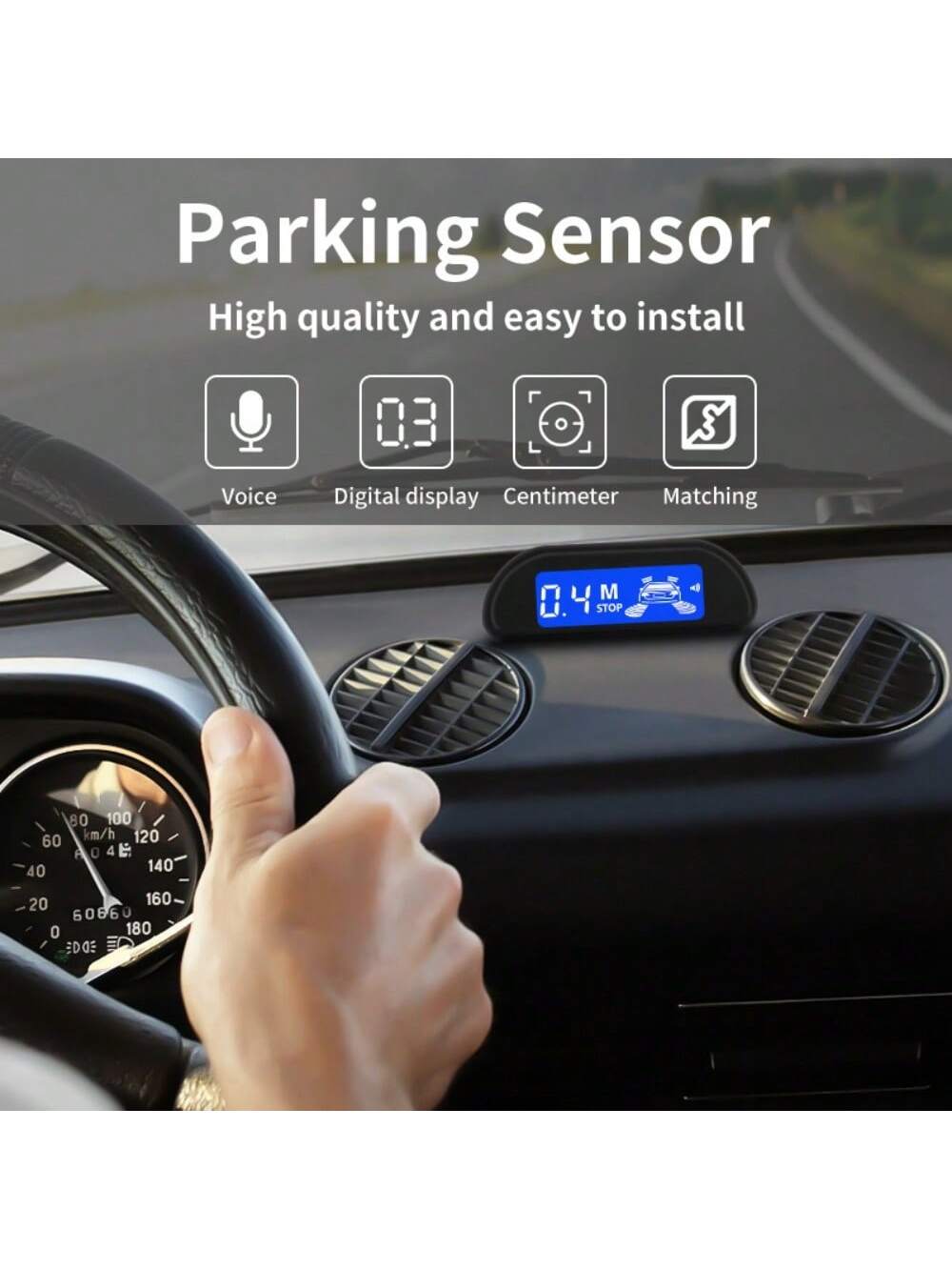 Car Parking Sensor Kit With Automatic Parking Assist System, Reverse LED Display, 22mm 4 Sensor Radar Detection System And Backlit Display