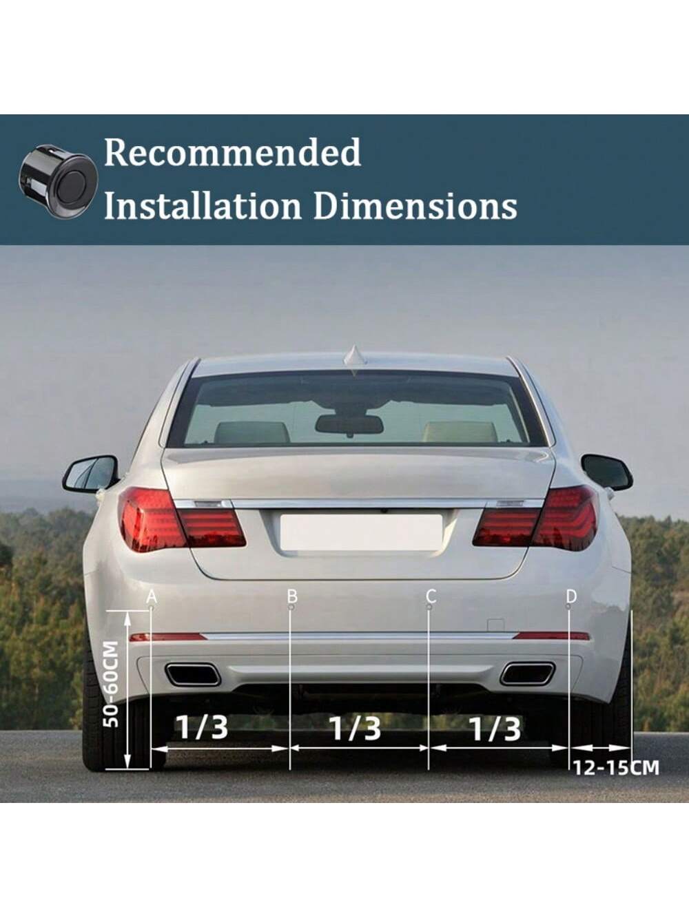 Car Parking Sensor Kit With Automatic Parking Assist System, Reverse LED Display, 22mm 4 Sensor Radar Detection System And Backlit Display