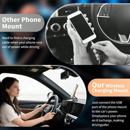 Car Phone Holder, Magnetic Wireless Car Charger Mount, 15W Fast Charging N52 Strong Magnet Foldable 1080° Rotating MagSafe Phone Holder With Vacuum Suction Cup, Suitable For Dashboard And Windshield