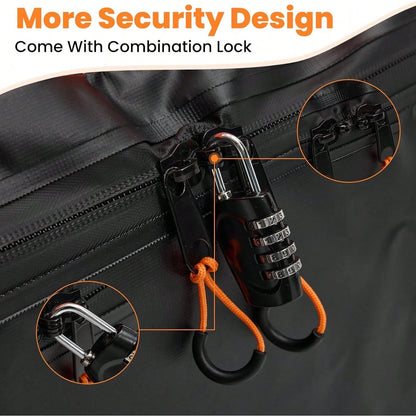 Car Rooftop Cargo Bag, 20 Cubic Feet Waterproof PVC Roof Bag With Topper, Anti-Slip Mat, Lock, Straps And Door Hooks, Fits Cars With Or Without Roof Racks
