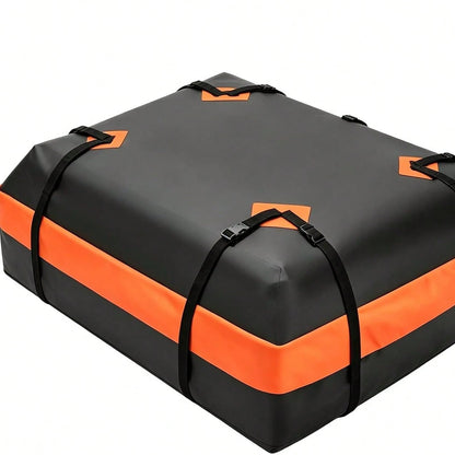 Car Rooftop Cargo Bag, 20 Cubic Feet Waterproof PVC Roof Bag With Topper, Anti-Slip Mat, Lock, Straps And Door Hooks, Fits Cars With Or Without Roof Racks