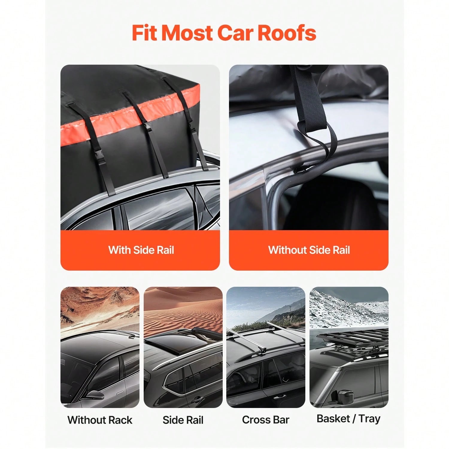 Car Rooftop Cargo Carrier Bag, 23 Cubic Feet Roof Cargo Carrier, Heavy Duty 840D PVC 100% Waterproof Car Roof Luggage Bag For All Vehicle With/Without Rack- With Lock, Anti-Slip Mat, 6 Door Hook