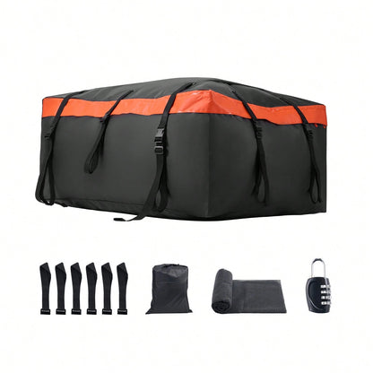 Car Rooftop Cargo Carrier Bag, 23 Cubic Feet Roof Cargo Carrier, Heavy Duty 840D PVC 100% Waterproof Car Roof Luggage Bag For All Vehicle With/Without Rack- With Lock, Anti-Slip Mat, 6 Door Hook