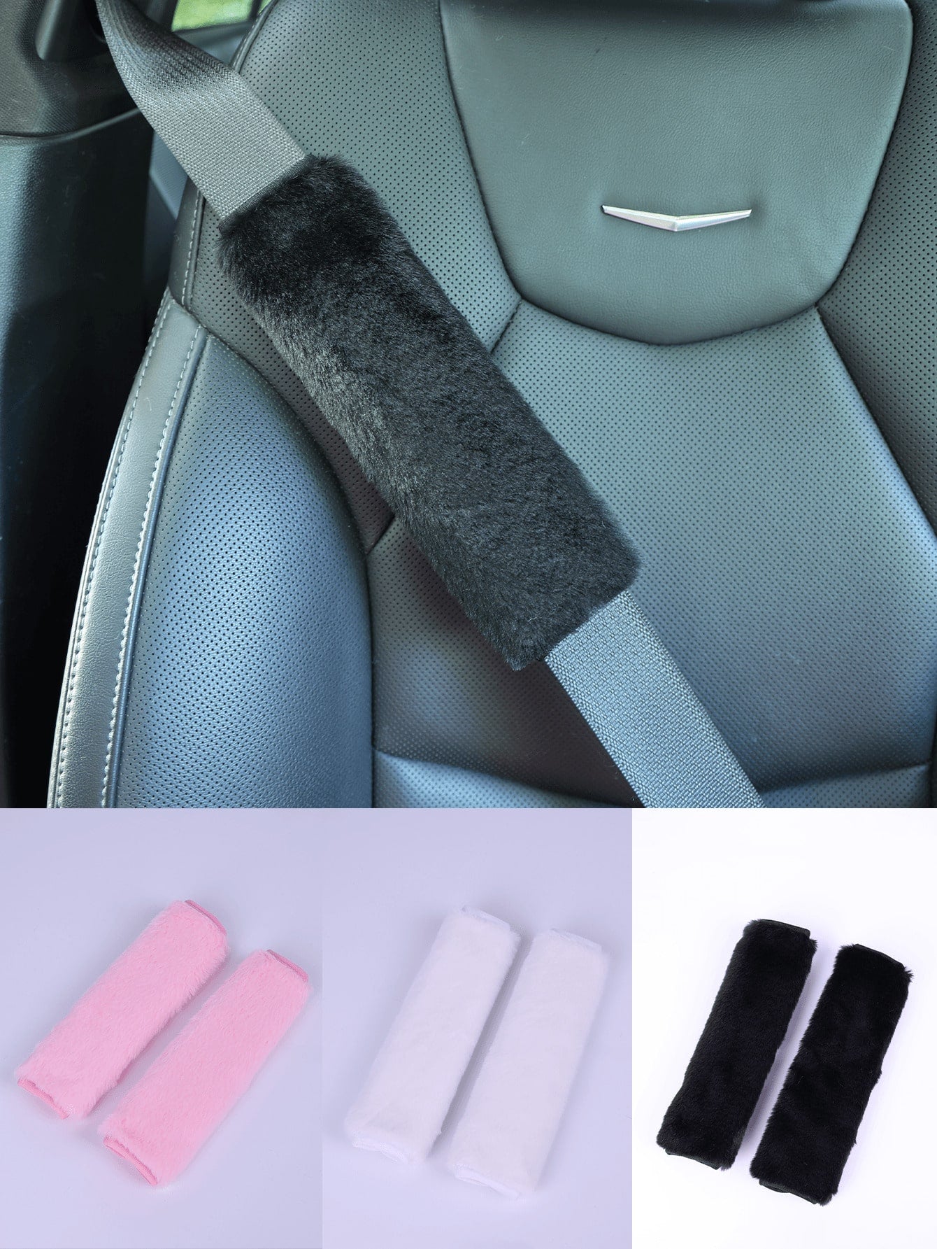 Car Seat Belt Plush Thick Anti-Pinch Shoulder Strap Protector, Backpack Shoulder Strap Protector