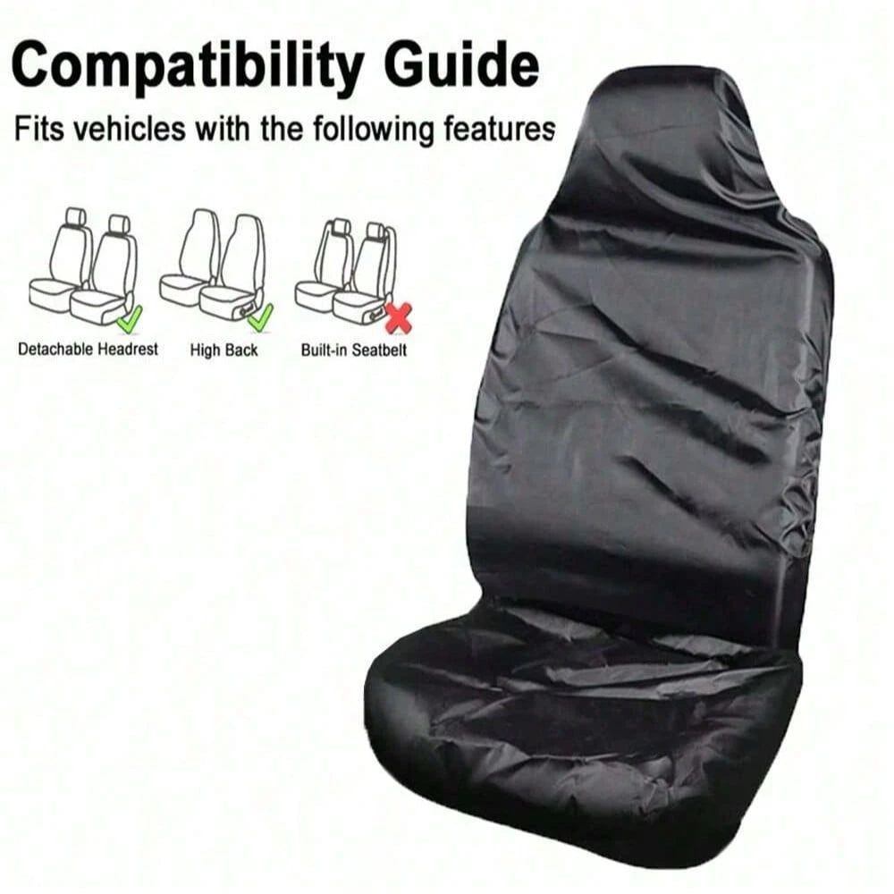 Car Seat Covers, Universal Waterproof Front And Rear Row Car Seat Covers, Cool And Comfortable In Summer, Black, Suitable For Families With Pets, Essential Car Accessory To Prevent Pet Hair Contaminat