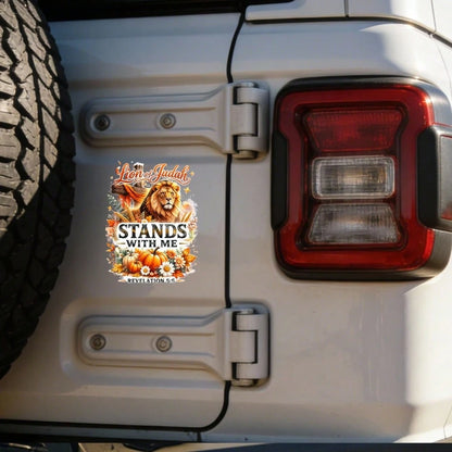 Car Stickers And Decals, Automotive Decals, Suitable For Rear Windshield, Fuel Tank Cap, And Car Doors, Lion Of Judah Stands With Me Revelation 5, Car Accessories Window Decals Vinyl