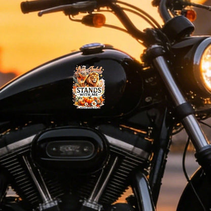 Car Stickers And Decals, Automotive Decals, Suitable For Rear Windshield, Fuel Tank Cap, And Car Doors, Lion Of Judah Stands With Me Revelation 5, Car Accessories Window Decals Vinyl