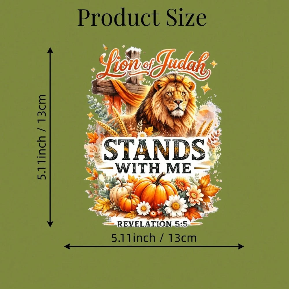 Car Stickers And Decals, Automotive Decals, Suitable For Rear Windshield, Fuel Tank Cap, And Car Doors, Lion Of Judah Stands With Me Revelation 5, Car Accessories Window Decals Vinyl