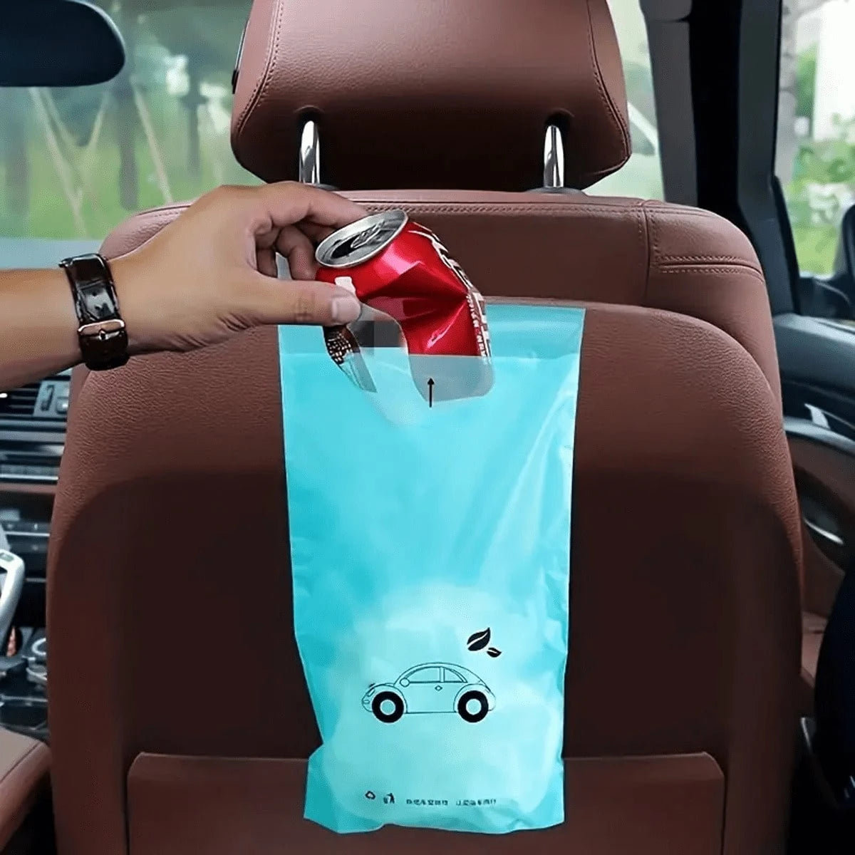 Car Trash Bags- Easy To Stick, Waterproof, Leak-Proof And Self-Adhesive Cleaning Bags, Suitable For Car, Bedroom, Bathroom, Office And Kitchen