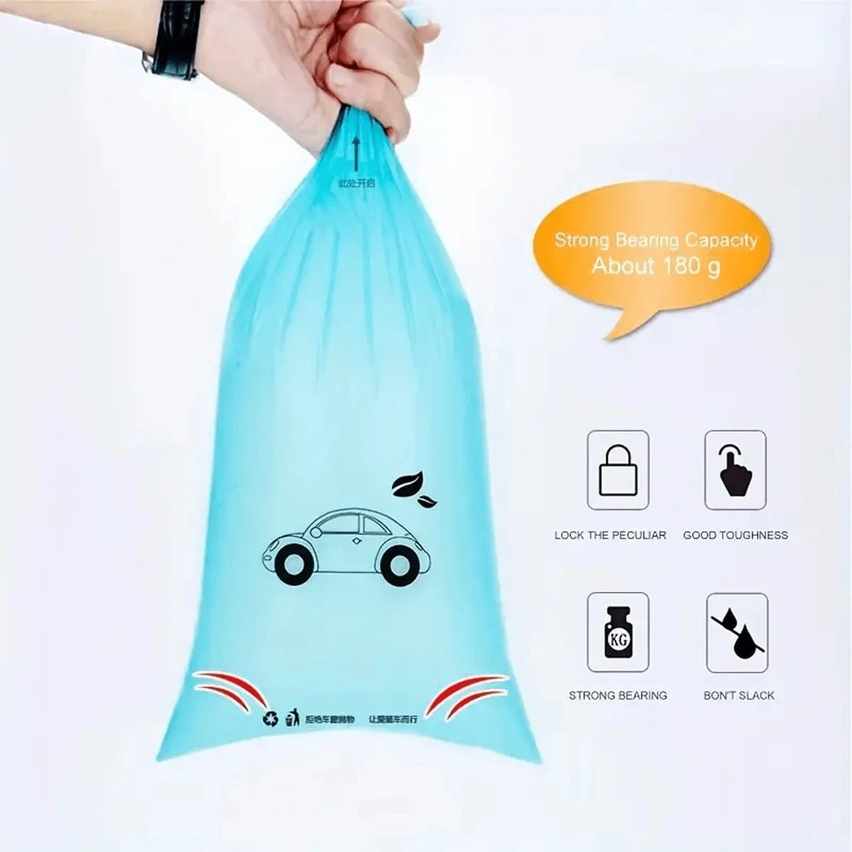 Car Trash Bags- Easy To Stick, Waterproof, Leak-Proof And Self-Adhesive Cleaning Bags, Suitable For Car, Bedroom, Bathroom, Office And Kitchen