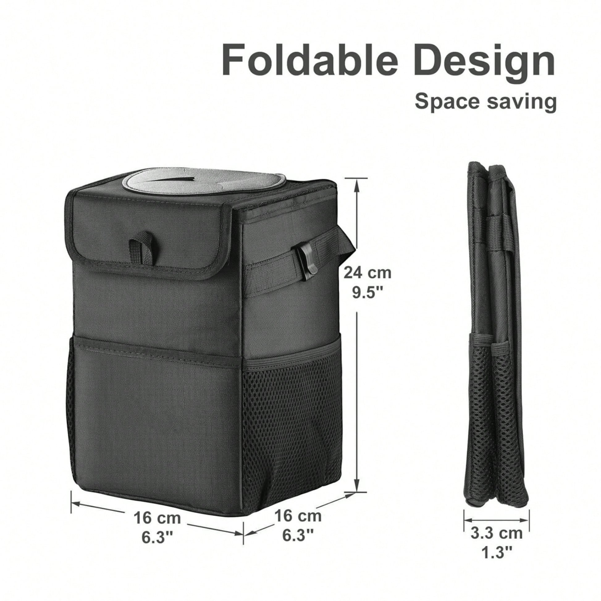 Car Trash Can With Lid,Leakproof Trash Bin Car Garbage Can, Collapsible Automotive Truck Organizer And Storage Bag Car Accessories For Women Men Road Trip Essentials,Car Storage