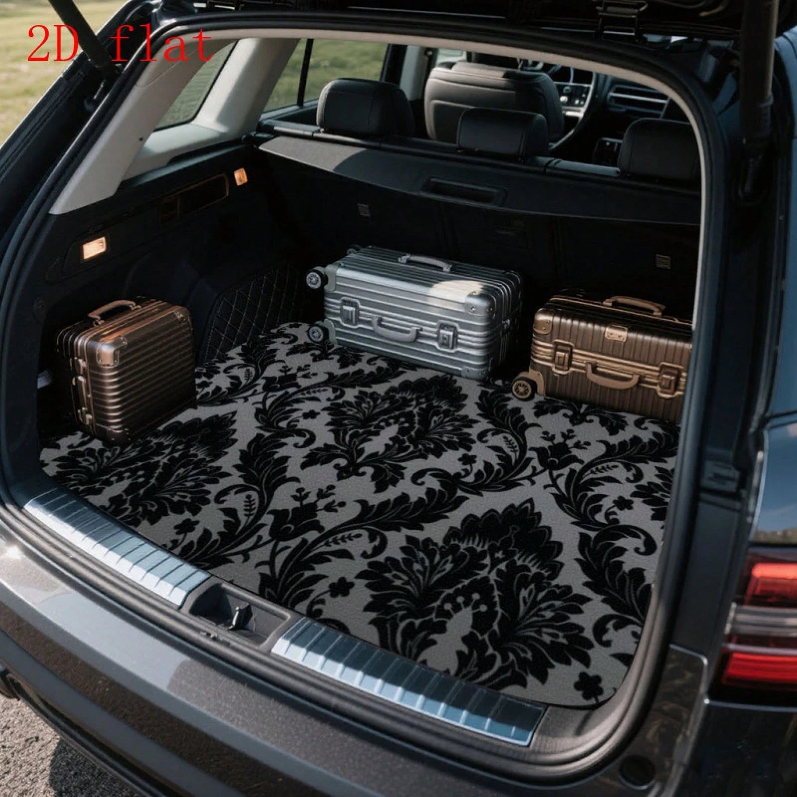 Car Trunk Mat, European Vintage Floral Pattern, Car Trunk Protection Mat, Trunk Liner, Car Trunk Cargo Mat, Vehicle Luggage Compartment Mat