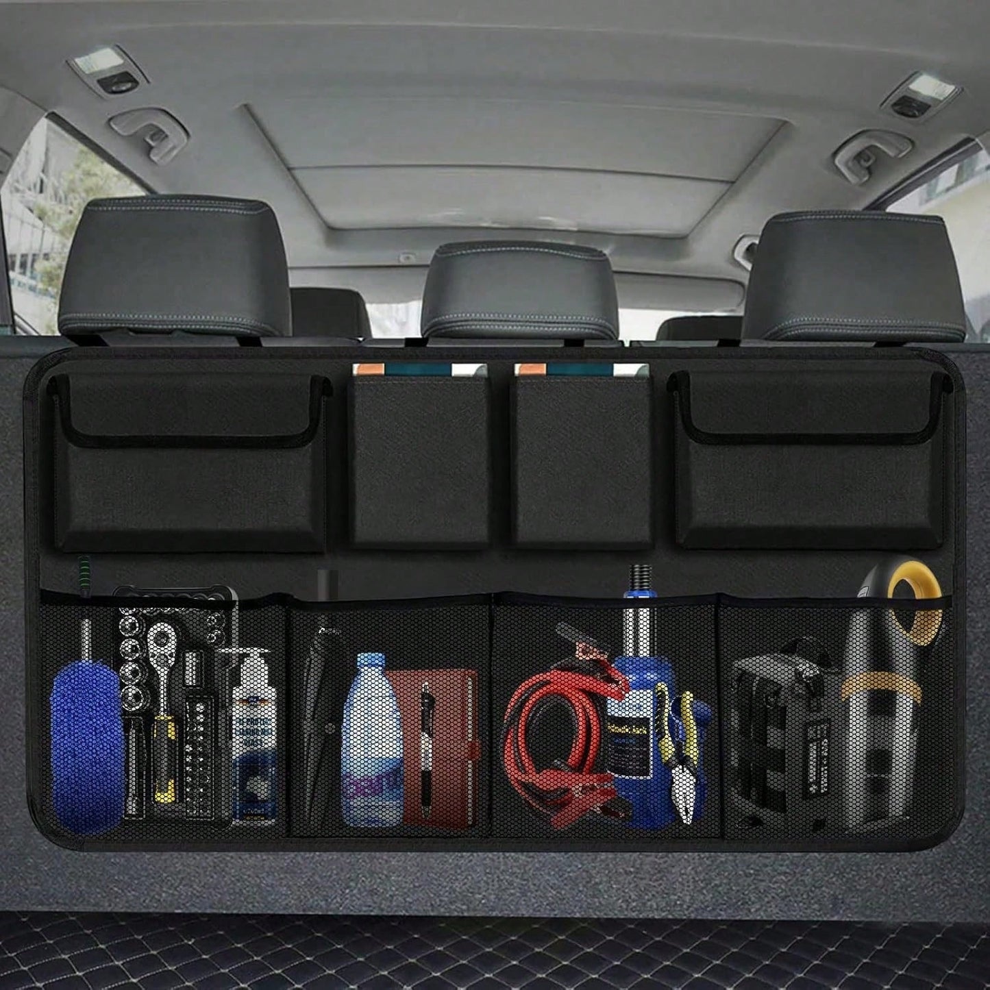 Car Trunk Organizer, Large Capacity Car Organizers And Storage With 8 Pockets, Waterproof Backseat Hanging Organizer For SUV, Truck, MPV, Interior Accessories For Men And Women