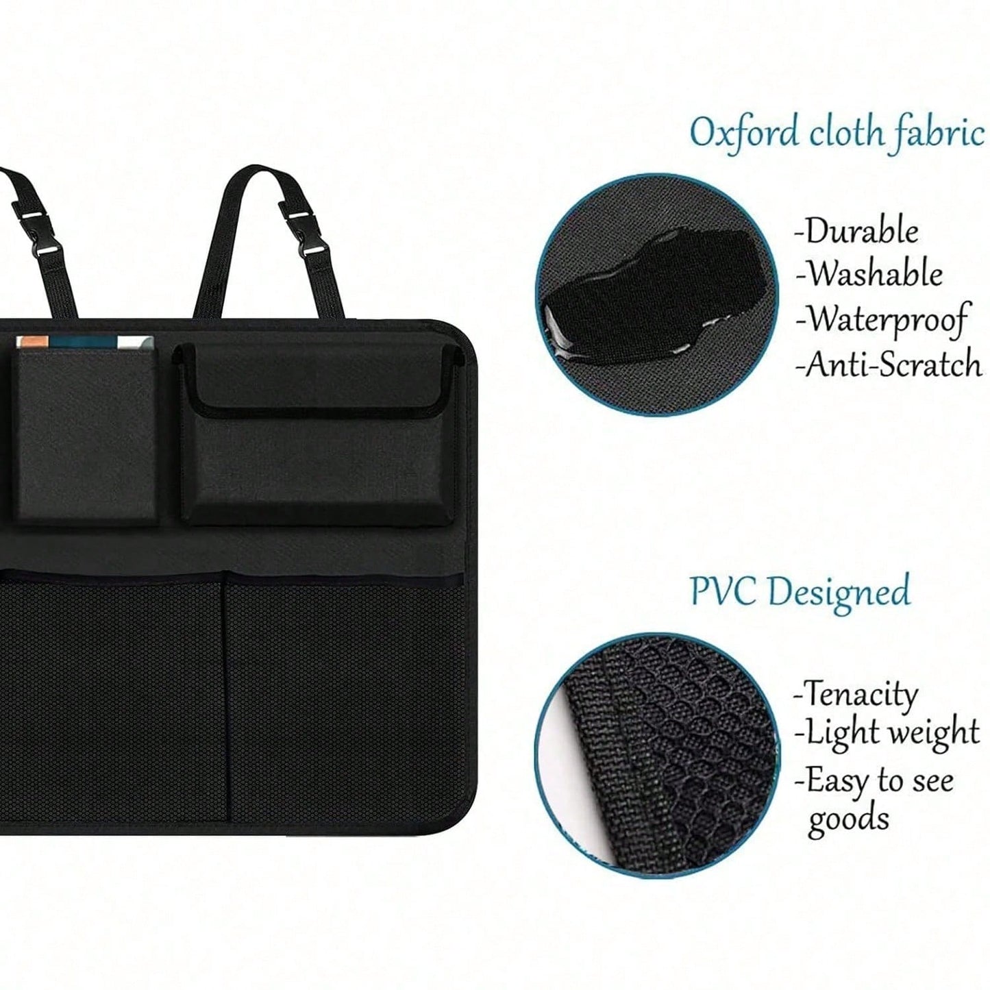 Car Trunk Organizer, Large Capacity Car Organizers And Storage With 8 Pockets, Waterproof Backseat Hanging Organizer For SUV, Truck, MPV, Interior Accessories For Men And Women