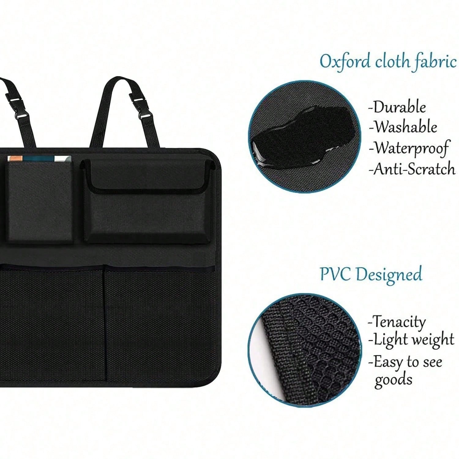 Car Trunk Organizer, Large Capacity Car Organizers And Storage With 8 Pockets, Waterproof Backseat Hanging Organizer For SUV, Truck, MPV, Interior Accessories For Men And Women