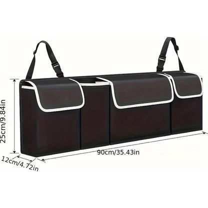 Car Trunk Organizer, Backseat Hanging Organizer With 4 Pockets Waterproof Trunk Organizer And Storage For SUV, Truck, Van, Cargo.
