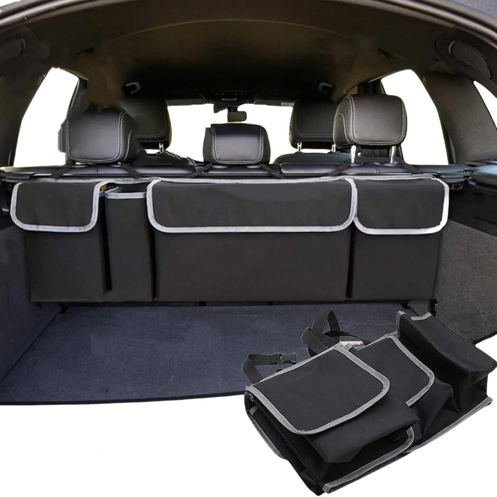 Car Trunk Storage Box And Storage Bag, Foldable Storage Bag With 4 Pockets, Perfect For All Car Models, Making Your Driving More Tidy And Orderly!