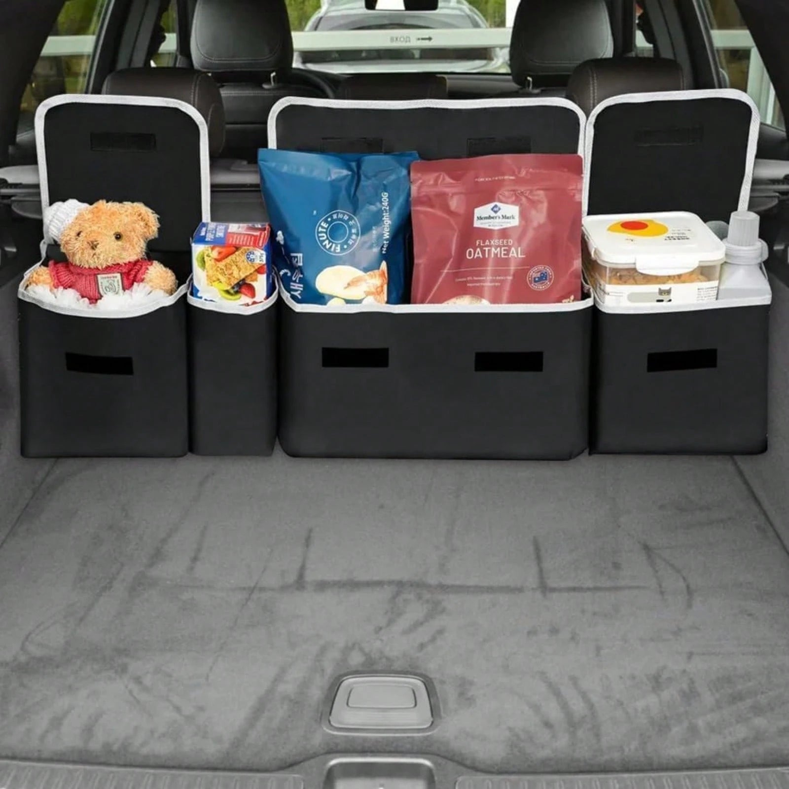 Car Trunk Storage Box And Storage Bag, Foldable Storage Bag With 4 Pockets, Perfect For All Car Models, Making Your Driving More Tidy And Orderly!