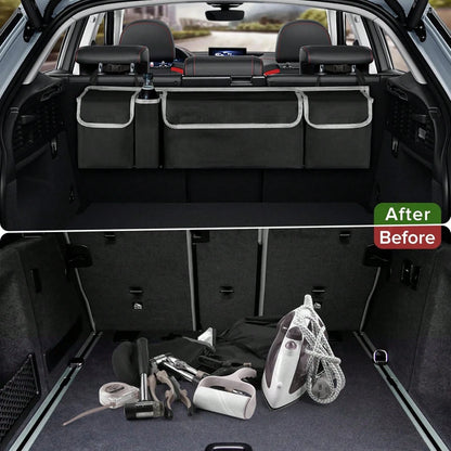 Car Trunk Storage Box And Storage Bag, Foldable Storage Bag With 4 Pockets, Perfect For All Car Models, Making Your Driving More Tidy And Orderly!