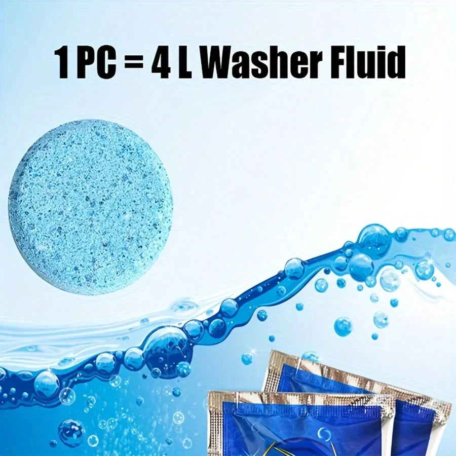 Car Windshield Cleaning Tablets- Glass Cleaner Concentrate, Solid Effervescent Tablets, Removes Car Glass Stains, Clears Vehicle Vision, Auto Accessories