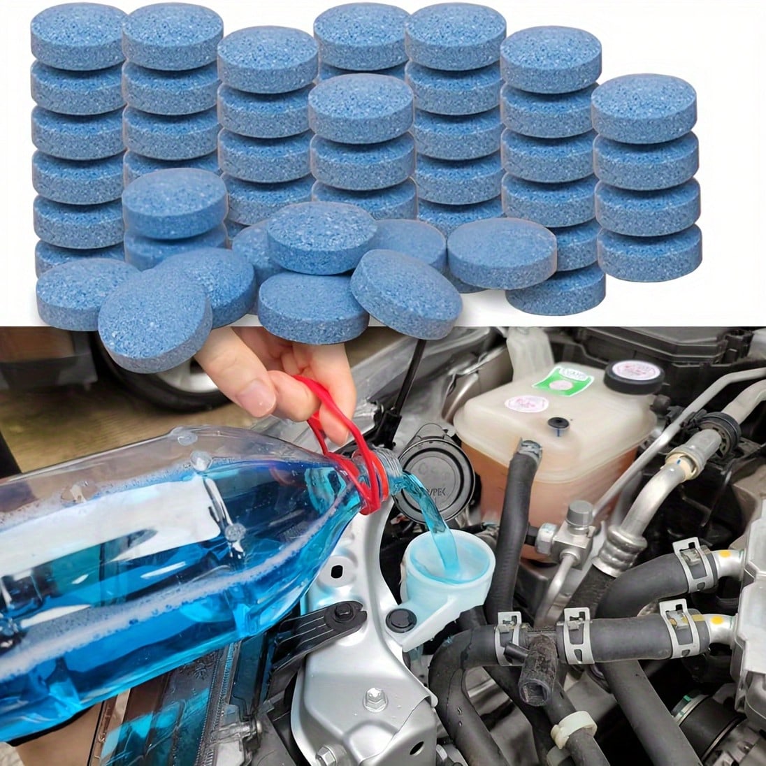 Car Windshield Cleaning Tablets- Glass Cleaner Concentrate, Solid Effervescent Tablets, Removes Car Glass Stains, Clears Vehicle Vision, Auto Accessories