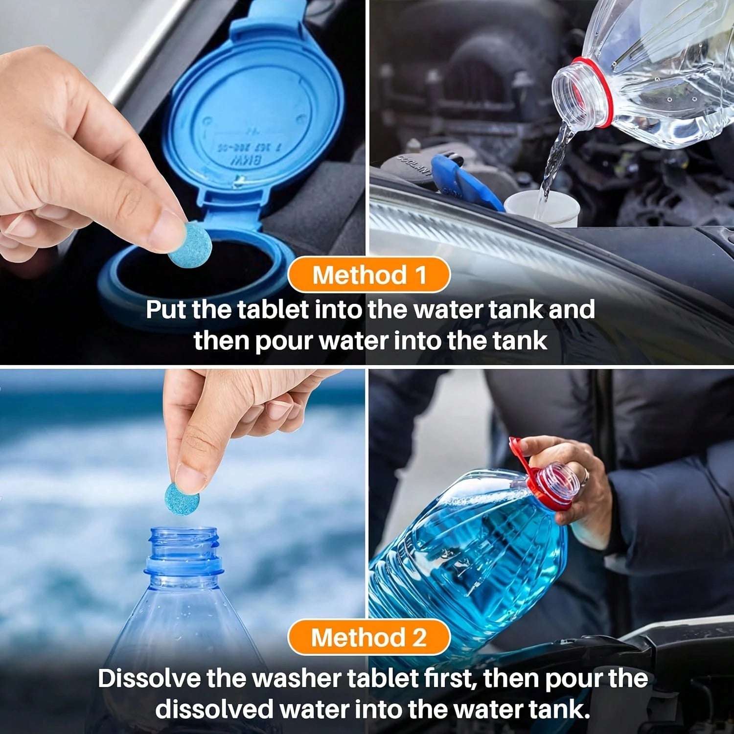 Car Windshield Cleaning Tablets- Glass Cleaner Concentrate, Solid Effervescent Tablets, Removes Car Glass Stains, Clears Vehicle Vision, Auto Accessories