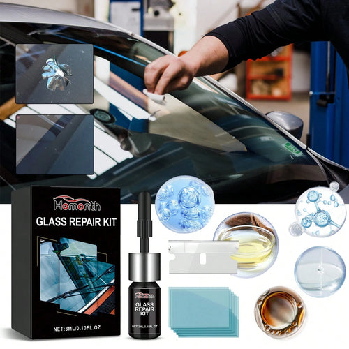 Car Windshield Cracked Repair Drops Diy Auto Window Glass Windscreen Chips Scratch Crack Nano Restoration Protective Agent Kit Prevent Damage Expanded Improve Visibility Glass Cleaner Care Tools