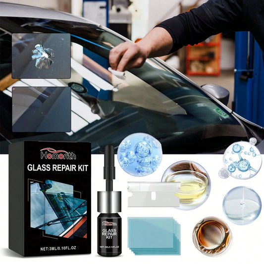 Car Windshield Cracked Repair Drops Diy Auto Window Glass Windscreen Chips Scratch Crack Nano Restoration Protective Agent Kit Prevent Damage Expanded Improve Visibility Glass Cleaner Care Tools