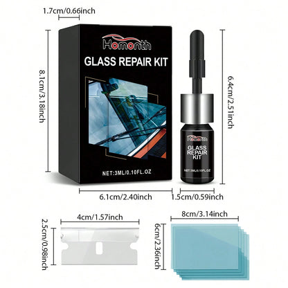 Car Windshield Cracked Repair Drops Diy Auto Window Glass Windscreen Chips Scratch Crack Nano Restoration Protective Agent Kit Prevent Damage Expanded Improve Visibility Glass Cleaner Care Tools
