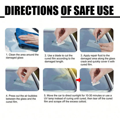 Car Windshield Cracked Repair Drops Diy Auto Window Glass Windscreen Chips Scratch Crack Nano Restoration Protective Agent Kit Prevent Damage Expanded Improve Visibility Glass Cleaner Care Tools