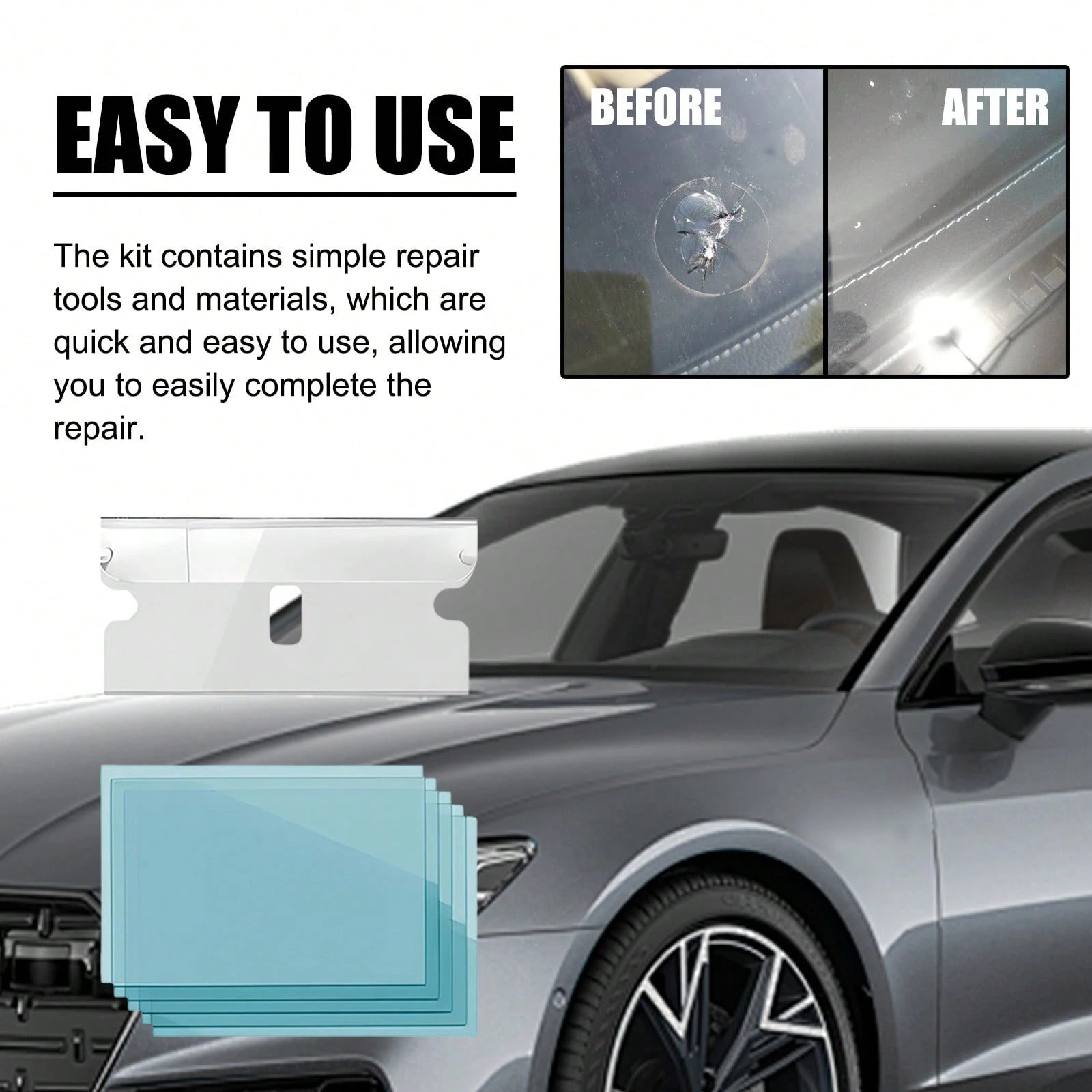 Car Windshield Cracked Repair Drops Diy Auto Window Glass Windscreen Chips Scratch Crack Nano Restoration Protective Agent Kit Prevent Damage Expanded Improve Visibility Glass Cleaner Care Tools