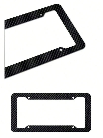 Carbon Fiber Texture License Plate Frame, Universal American Car License Plate Holder, Rust-Proof And Weatherproof Front And Rear License Plate Cover, Lightweight And Durable Car License Plate Bracket