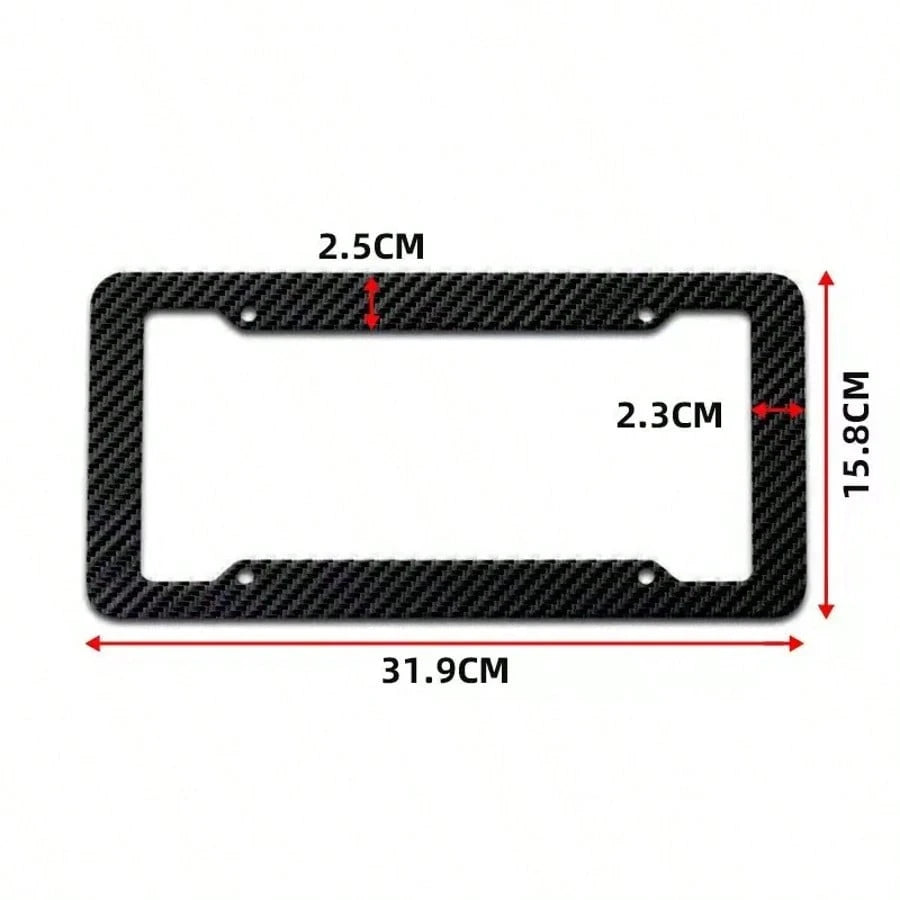 Carbon Fiber Texture License Plate Frame, Universal American Car License Plate Holder, Rust-Proof And Weatherproof Front And Rear License Plate Cover, Lightweight And Durable Car License Plate Bracket
