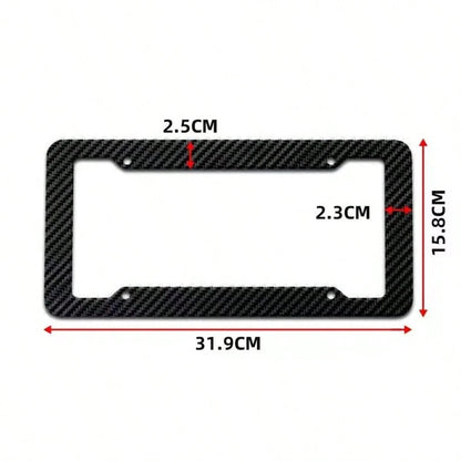Carbon Fiber Texture License Plate Frame, Universal American Car License Plate Holder, Rust-Proof And Weatherproof Front And Rear License Plate Cover, Lightweight And Durable Car License Plate Bracket