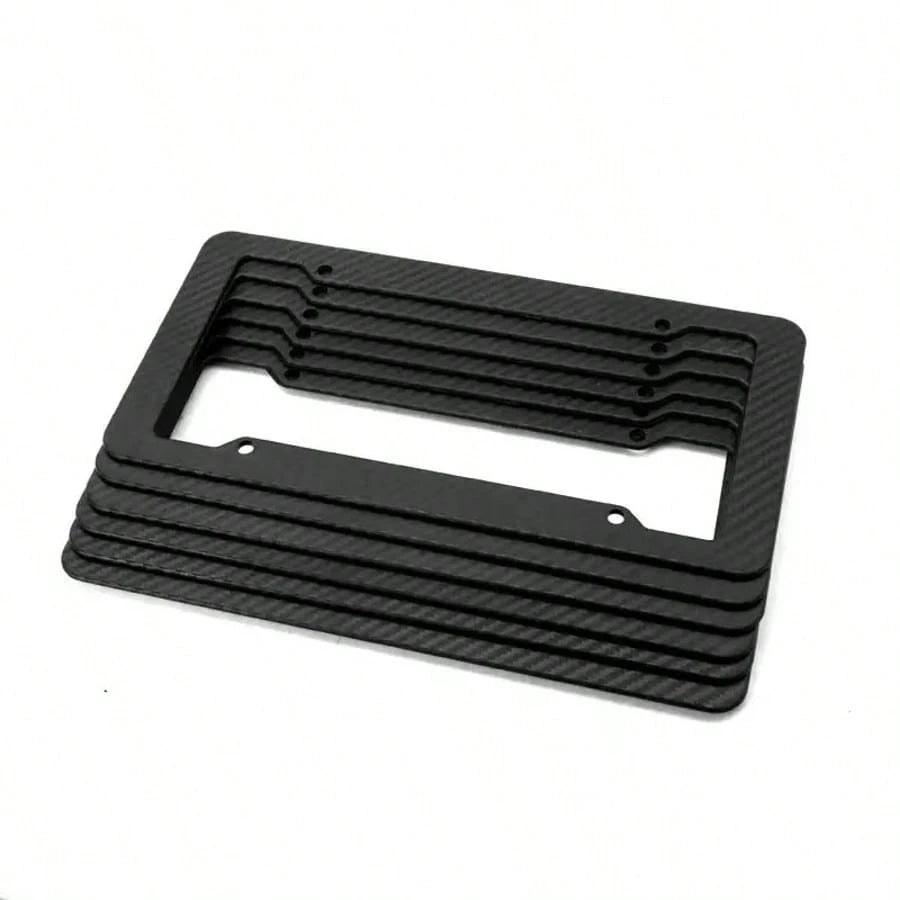 Carbon Fiber Texture License Plate Frame, Universal American Car License Plate Holder, Rust-Proof And Weatherproof Front And Rear License Plate Cover, Lightweight And Durable Car License Plate Bracket