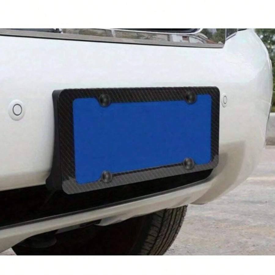 Carbon Fiber Texture License Plate Frame, Universal American Car License Plate Holder, Rust-Proof And Weatherproof Front And Rear License Plate Cover, Lightweight And Durable Car License Plate Bracket