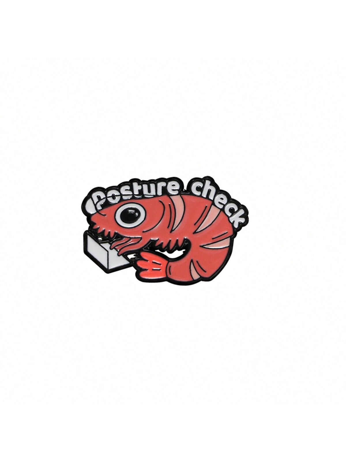 Cartoon Shrimp Enamel Pin Custom Posture Check Brooch Lapel Backpack Badge Jewelry Gifts Accessories Pin For Clothes Bag Charm School Kpop Teacher Supplies Bag Charms Cute Office Accessories Shirts Ja