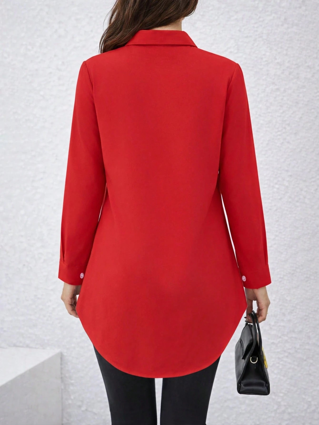 Casual Comfortable Mid-Length Button-Up Shirt, New Arrival, Suitable For All Seasons White Spring